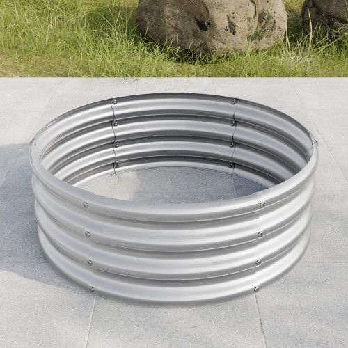 Designer × Homemade 32.08*11.4" Tall Round Raised Garedn Bed, Metal Raised Beds Size US L / EU 52-54 / 3 - 3 Thumbnail