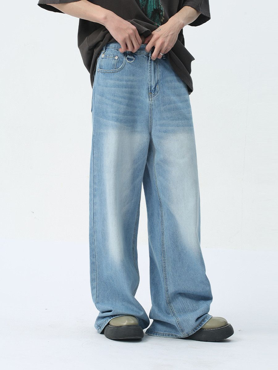 Jean Men's Distressed Light Blue Wide-Leg Jeans Size US 32 / EU 48 - 3 Thumbnail