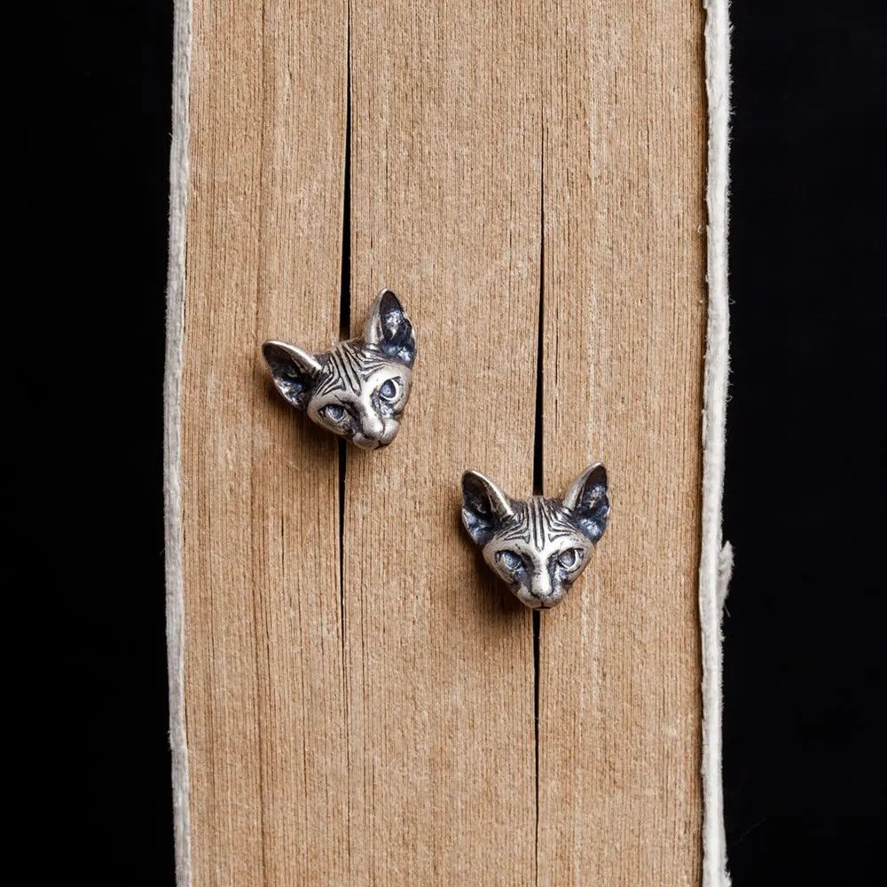 Jewelry Tiny Cat Stud Earrings 925 Sterling Ear Charms Gift Size ONE SIZE - 5 Thumbnail