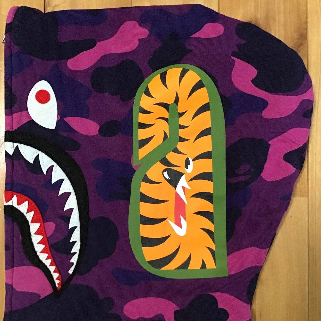 Bape BAPE Shark full zip hoodie purple camo a bathing ape Size US S / EU 44-46 / 1 - 5 Thumbnail