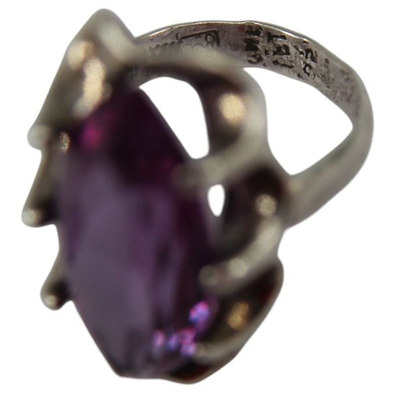 Other Vintage Purple Sapphire Mexico Silver Ring •Sz 6.25 Sizeable Size ONE SIZE - 6 Thumbnail