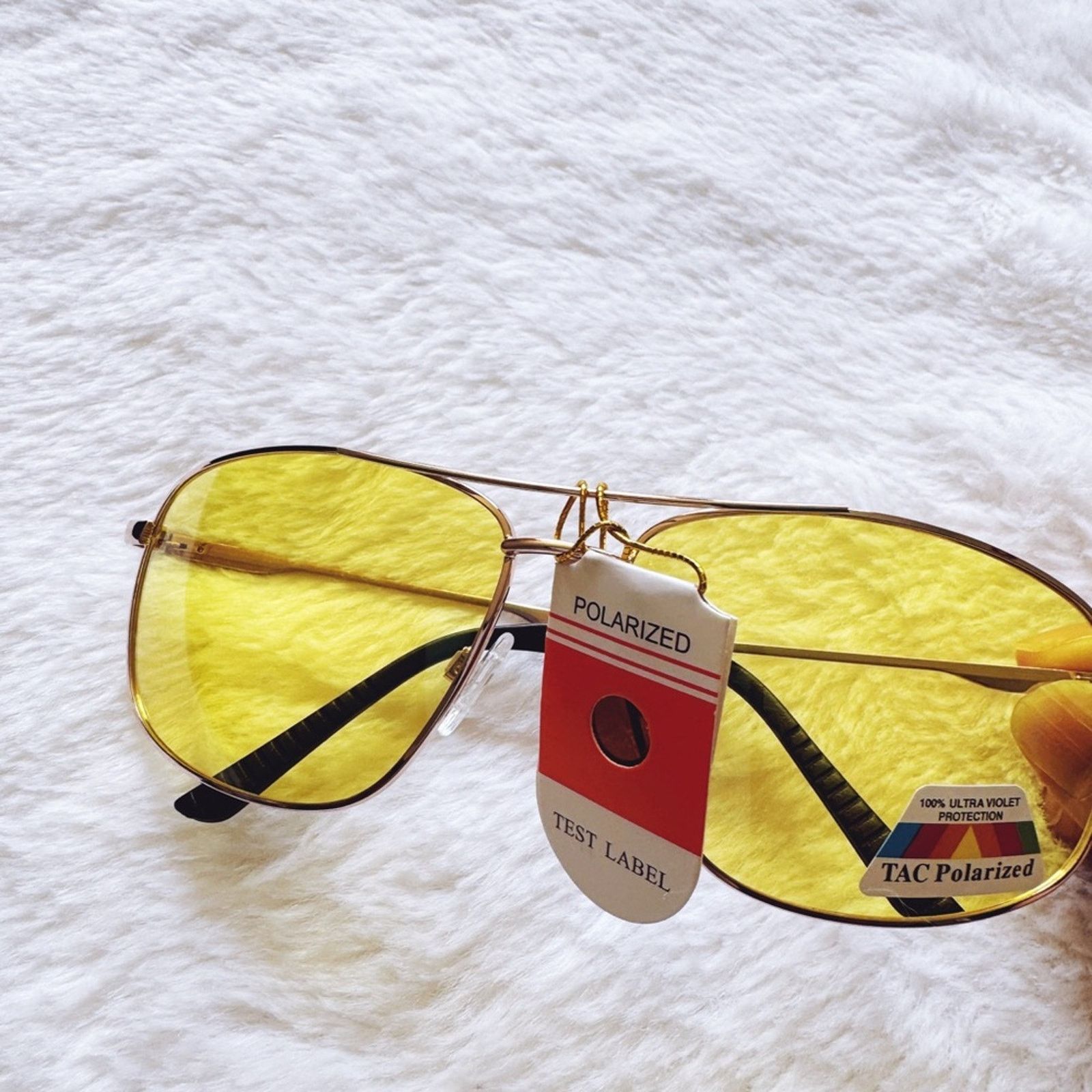 Other Oscar Clear Yellow w/ Gold Rim Aviator Sunglasses Size ONE SIZE - 2 Thumbnail
