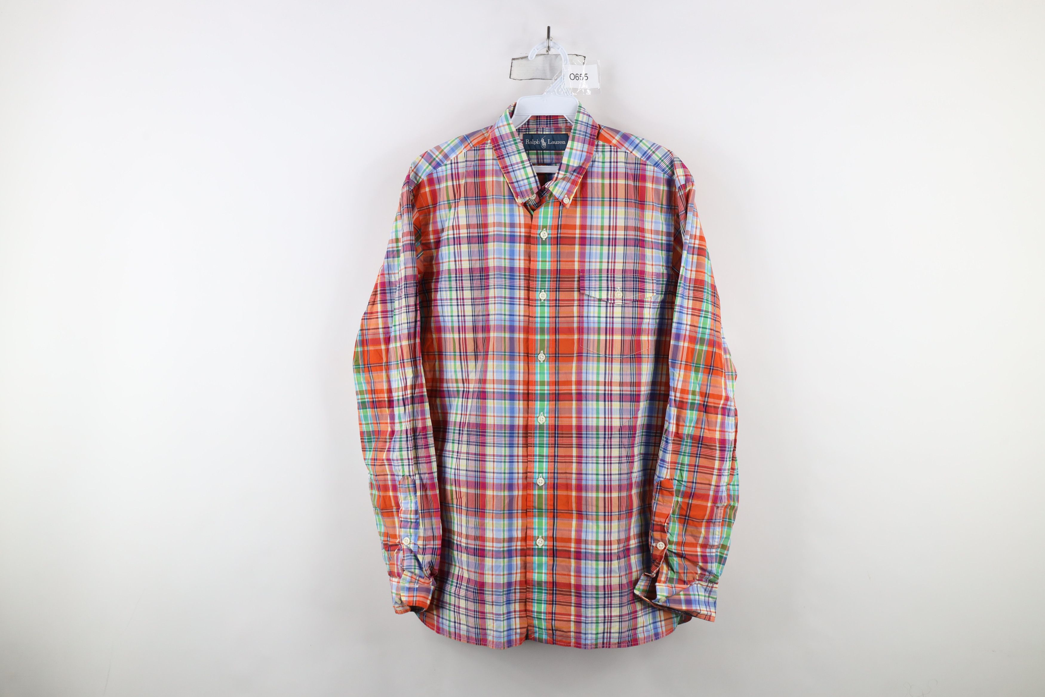 Ralph Lauren × Vintage Vintage 90s Ralph Lauren Madras Rainbow Button Down Shirt Size US M / EU 48-50 / 2 - 1 Thumbnail