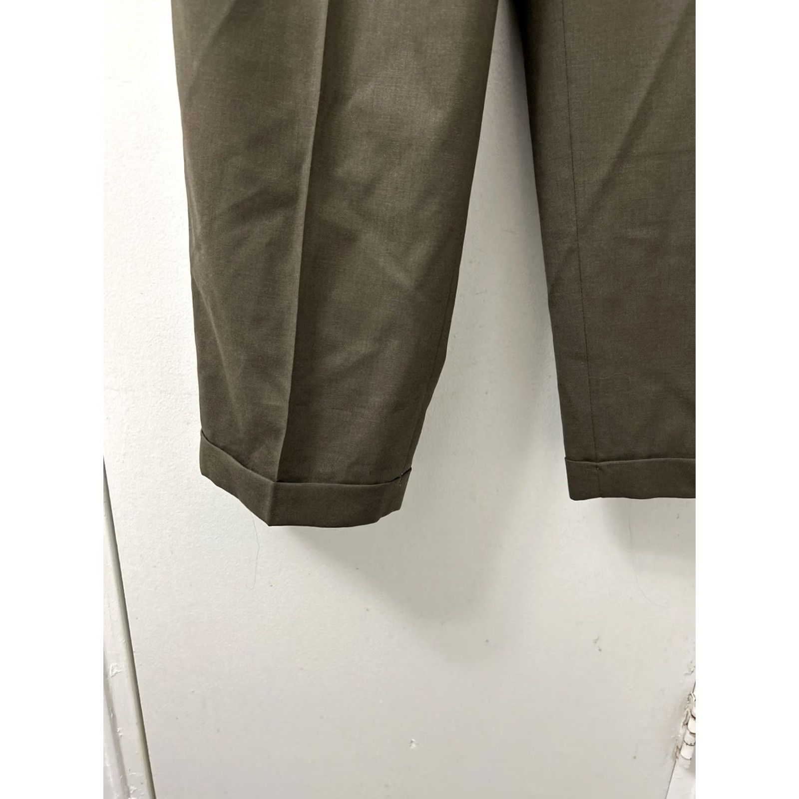 Ralph Lauren Ralph Lauren Total Comfort Pants Mens 36x27 Brown Dress Pants Pleated Cuffed Wool Classic Front Slashed Pockets Zipper Button Wool 100% Size US 36 / EU 52 - 5 Thumbnail
