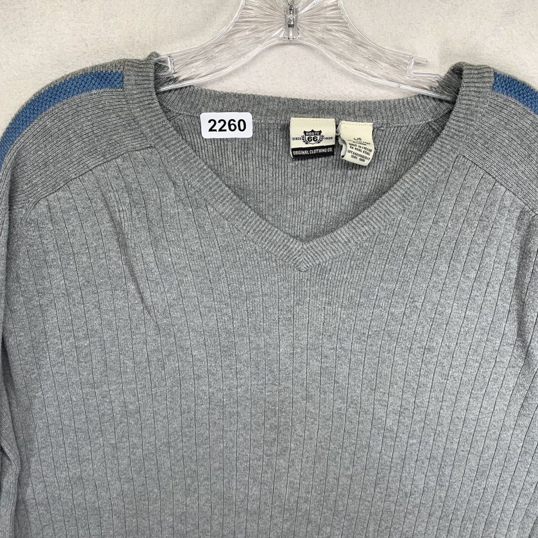 Route 66 VINTAGE Route 66 Sweater Mens Large Knit Jumper Casual 90s Sport Striped Sleeve Gray Size US L / EU 52-54 / 3 - 6 Thumbnail