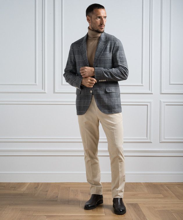 Brunello Cucinelli o1w1db10125 Suit Type Jacket in Grey Size US M / EU 48-50 / 2 - 3 Thumbnail