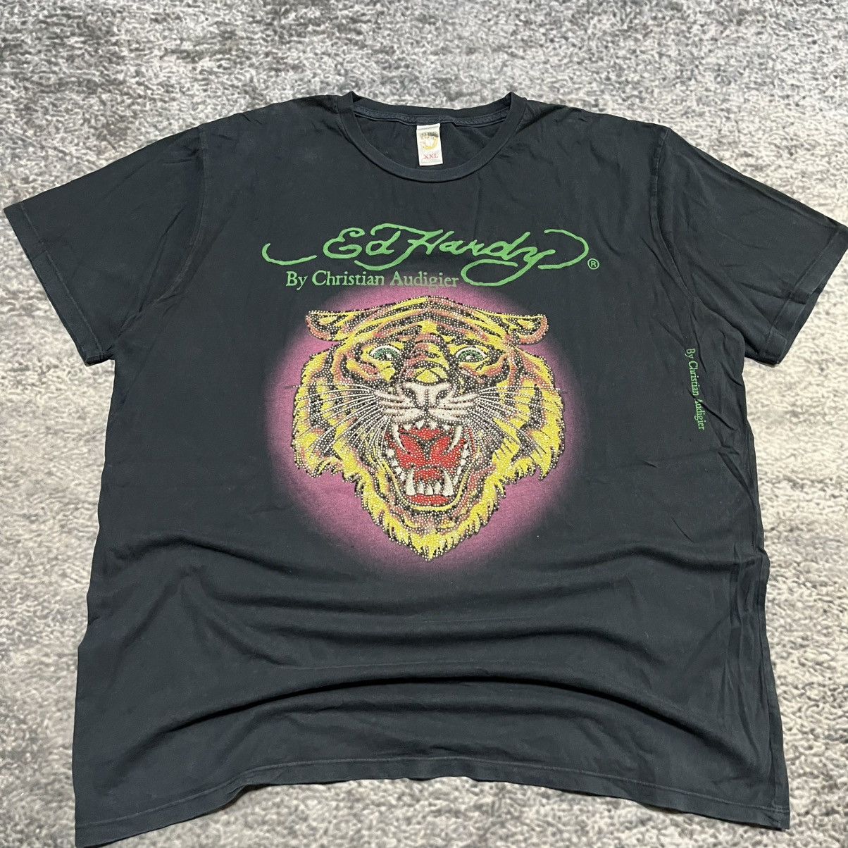 Ed Hardy .Crazy Y2K Ed Hardy By Christian Audigier Tiger T Shirt Size US XXL / EU 58 / 5 - 3 Thumbnail