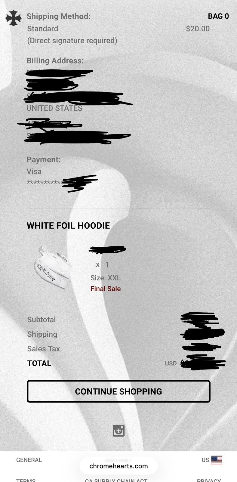 Chrome Hearts White foil chrome hearts hoodie Size US XXL / EU 58 / 5 - 2 Thumbnail