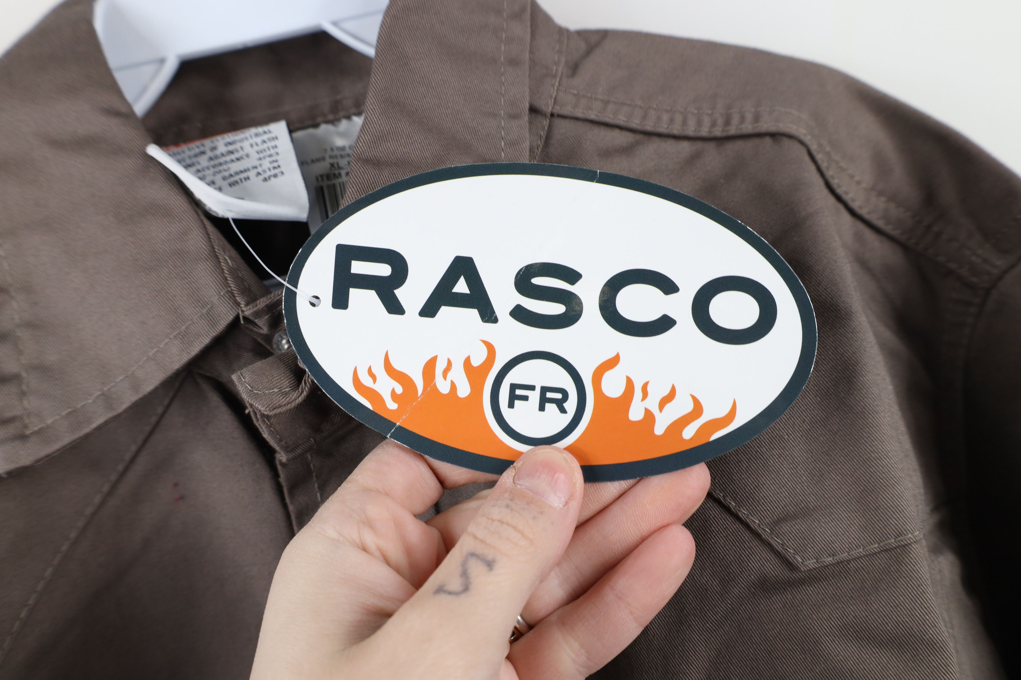 Vintage New Rasco FR Resistant 7.5 oz Western Snap Button Shirt Gray Size US XL / EU 56 / 4 - 7 Thumbnail
