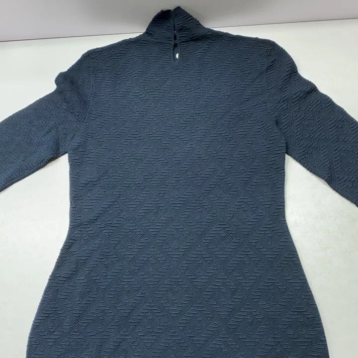 Fendi Fendi Blue High Neck Long Sleeve Dress -2507 Size L / US 10 / IT 46 - 8 Thumbnail