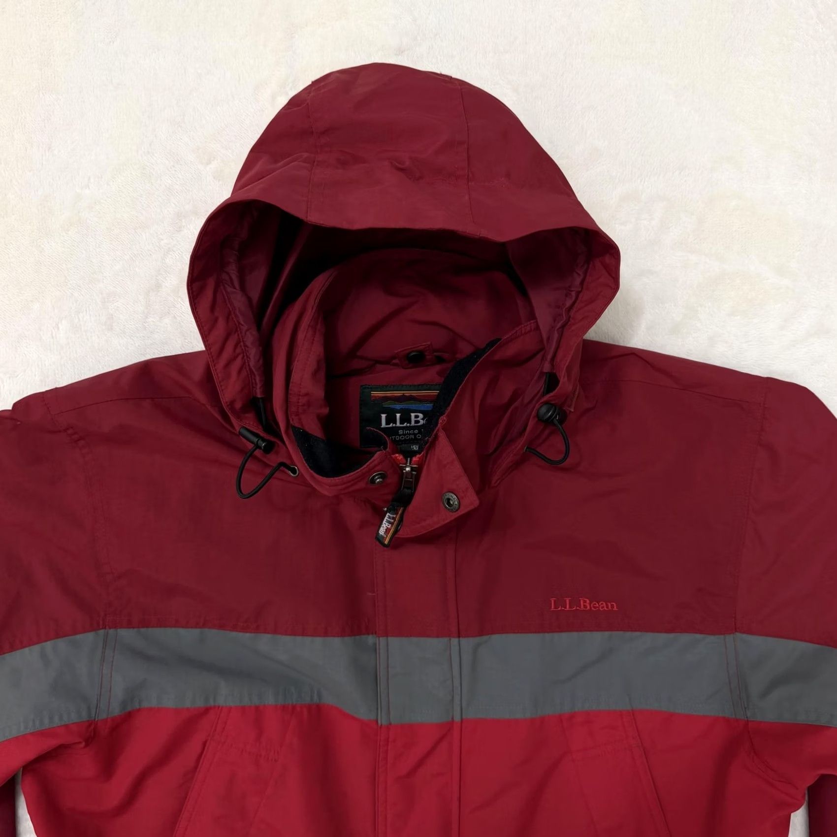 Vintage LL Bean Jacket Mens M Red Hooded Windbreaker Nylon Full Zip Outdoor Winter Branded Logo Zip Pockets Size US M / EU 48-50 / 2 - 2 Thumbnail