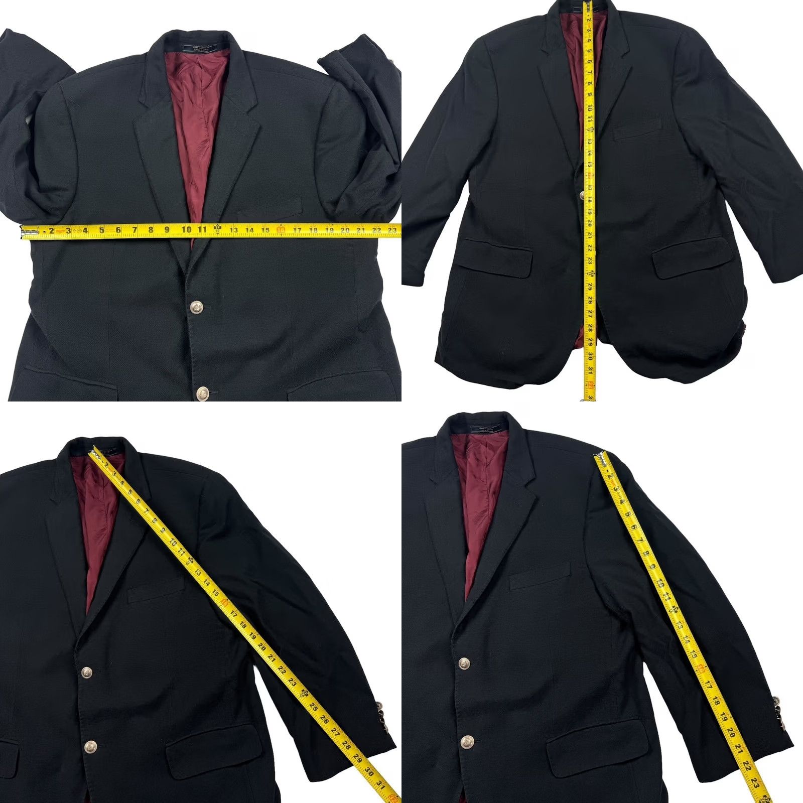 Vintage Arnold Brant Loro Piana Wool Knit Unstructured Jacket Black 46R Mens Suit Jacket 2-Button Notch Lapel Regular 46R Size 46R - 8 Thumbnail