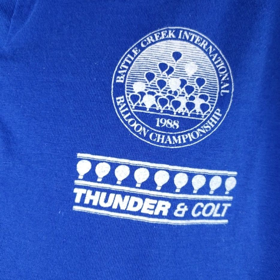 Anvil VINTAGE Thunder & Colt Hot Air Balloon Polo Shirt Mens M Blue Size US M / EU 48-50 / 2 - 4 Thumbnail
