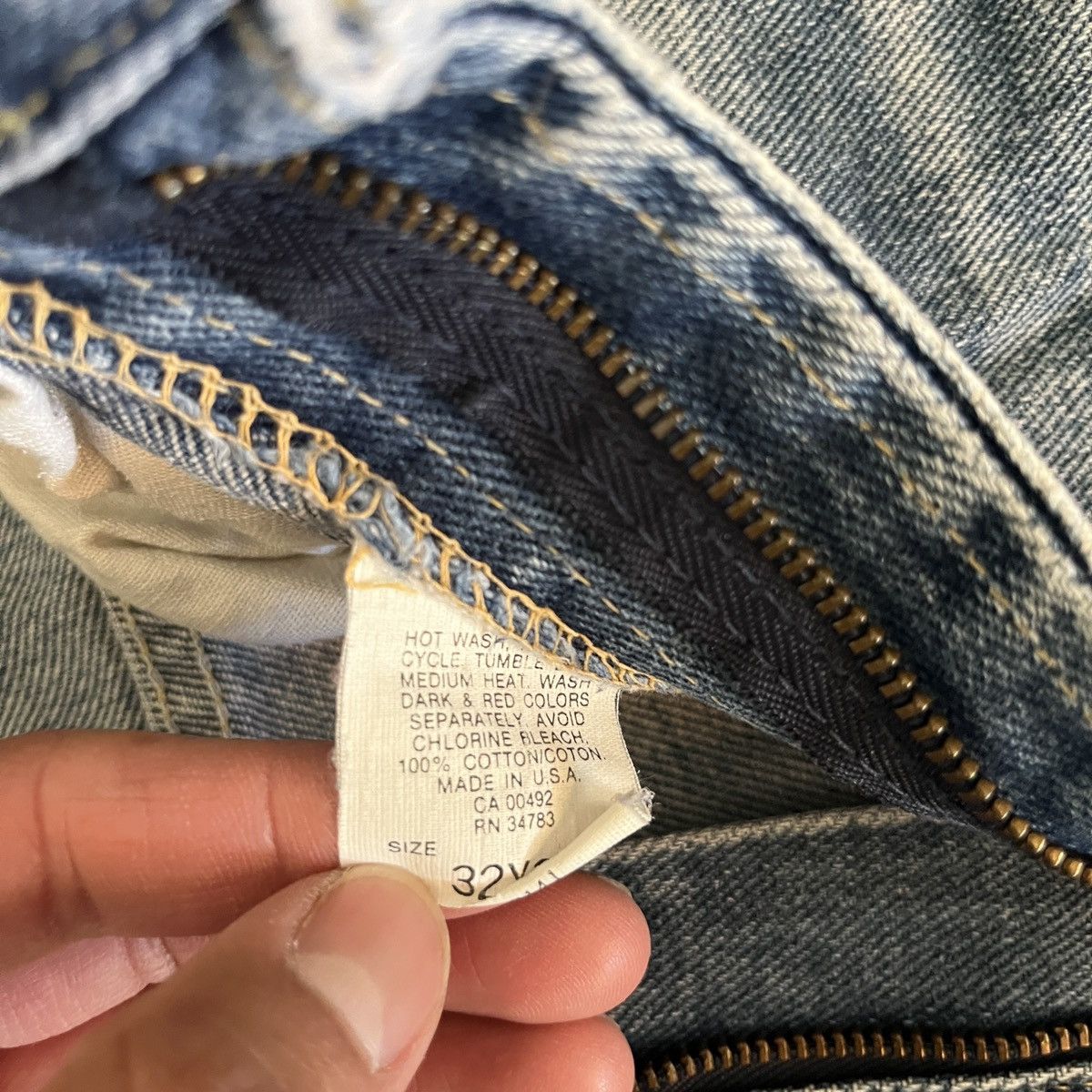 Lee × Vintage Lee Made in USA Denim Jeans Size US 32 / EU 48 - 6 Thumbnail