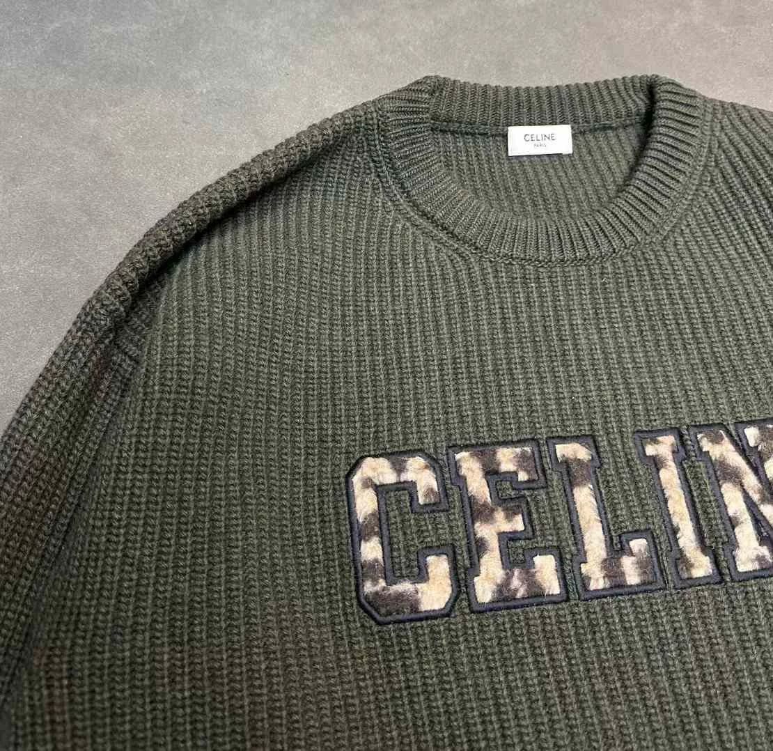 Celine CELINE Boy Doll Logo Wool Sweater Green XS Oversized Size US XS / EU 42 / 0 - 2 Thumbnail