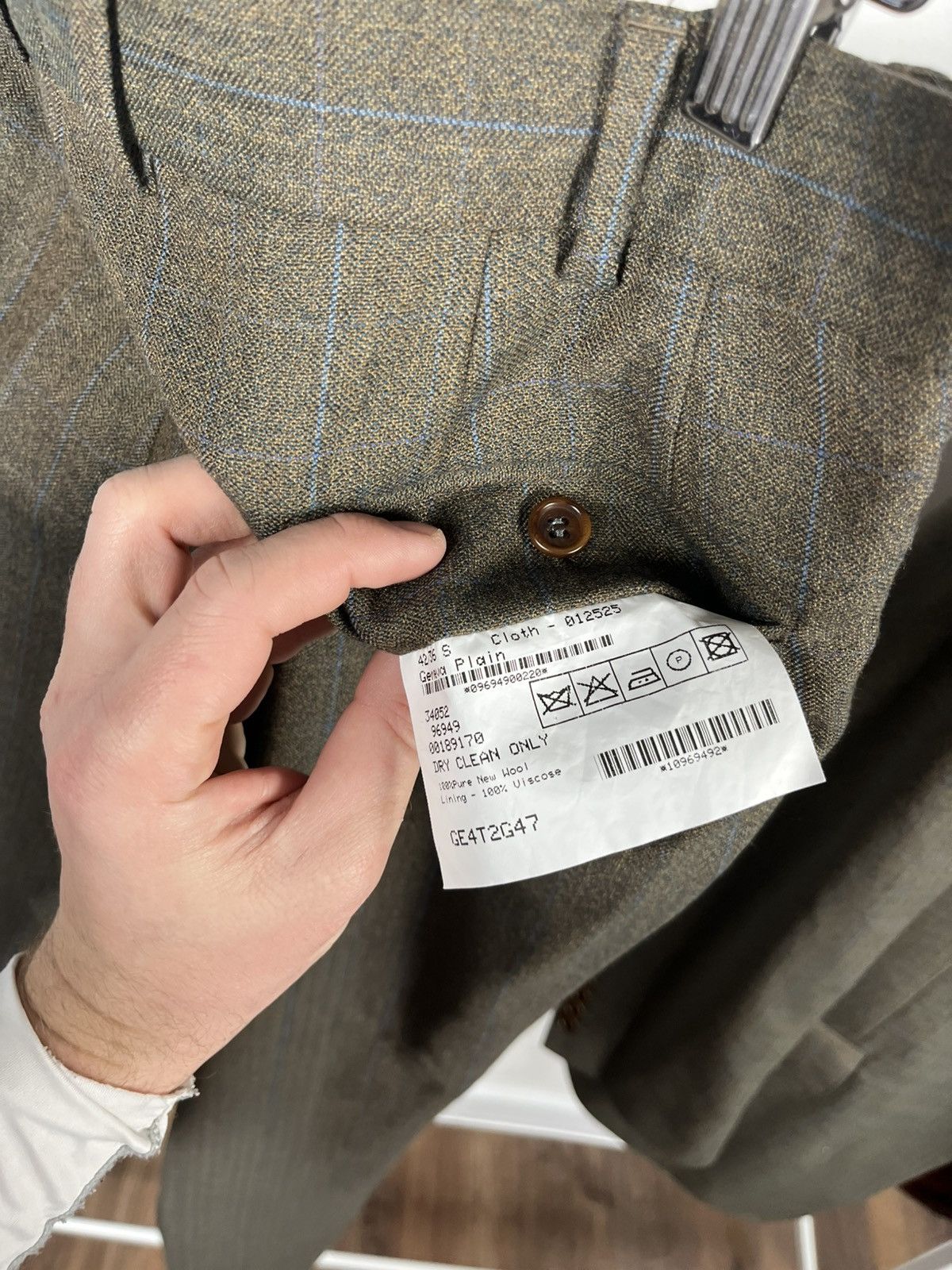 Magee Magee Wool Suit Green Check Blazer Pants Tailored Set Size 42R - 12 Thumbnail