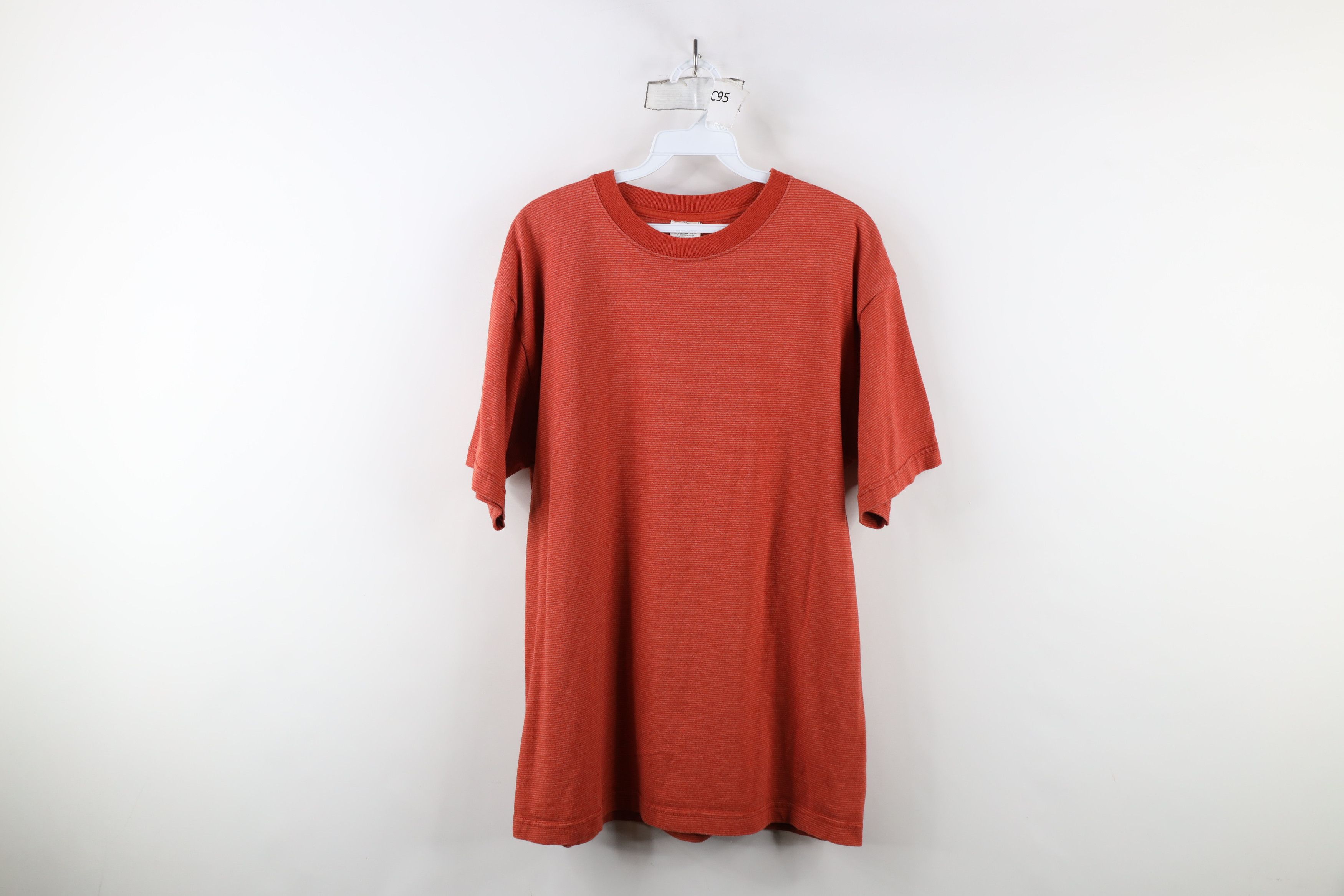 Vintage Vintage 90s Streetwear Striped Short Sleeve T-Shirt Orange Size US M / EU 48-50 / 2 - 1 Thumbnail