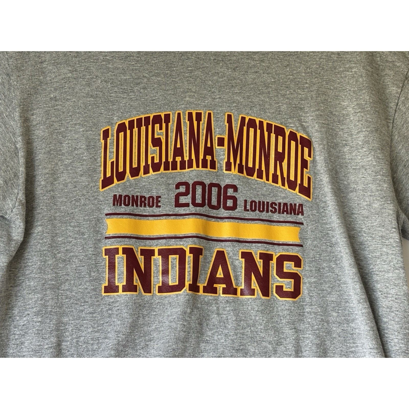 Fruit Of The Loom Louisiana-Monroe Indians 2006 Vintage T-Shirt, Gray, Size M Size US M / EU 48-50 / 2 - 10 Thumbnail