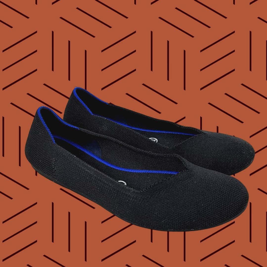 Vintage ROTHY’S Ballet Flat Womens 8 Black Round Toe Slip On Office Business Shoes Size US 8 / IT 38 - 1 Thumbnail