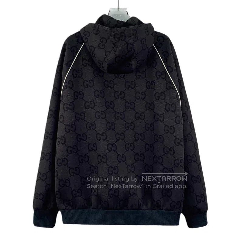Gucci Gucci 23 black logo dark pattern jacquard full print hoode Size US M / EU 48-50 / 2 - 2 Thumbnail