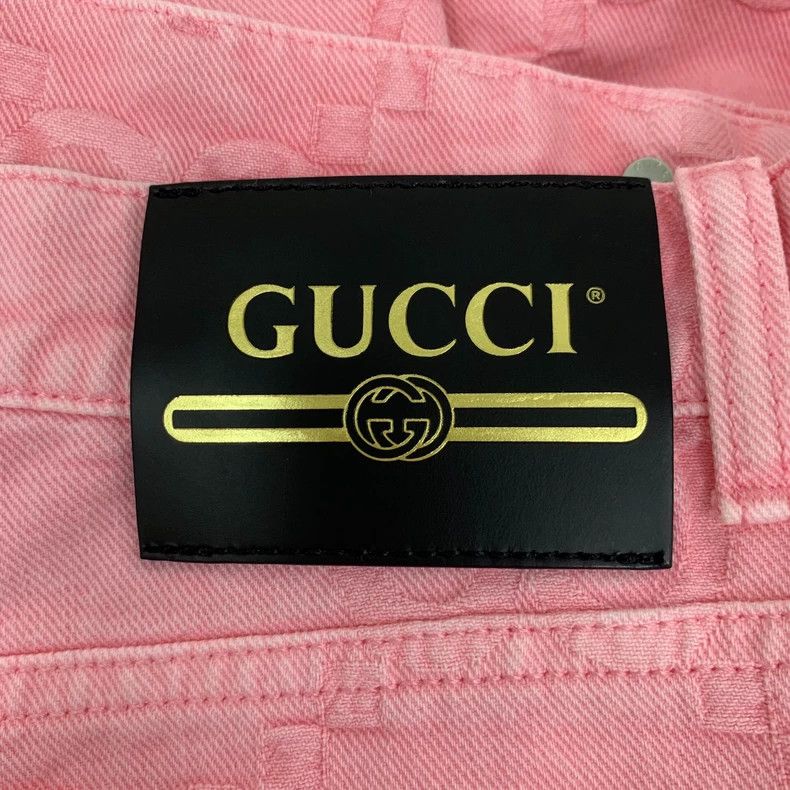 Gucci Gucci Pink logo jacquad full-print cotton casual shorts Size 29" - 5 Thumbnail