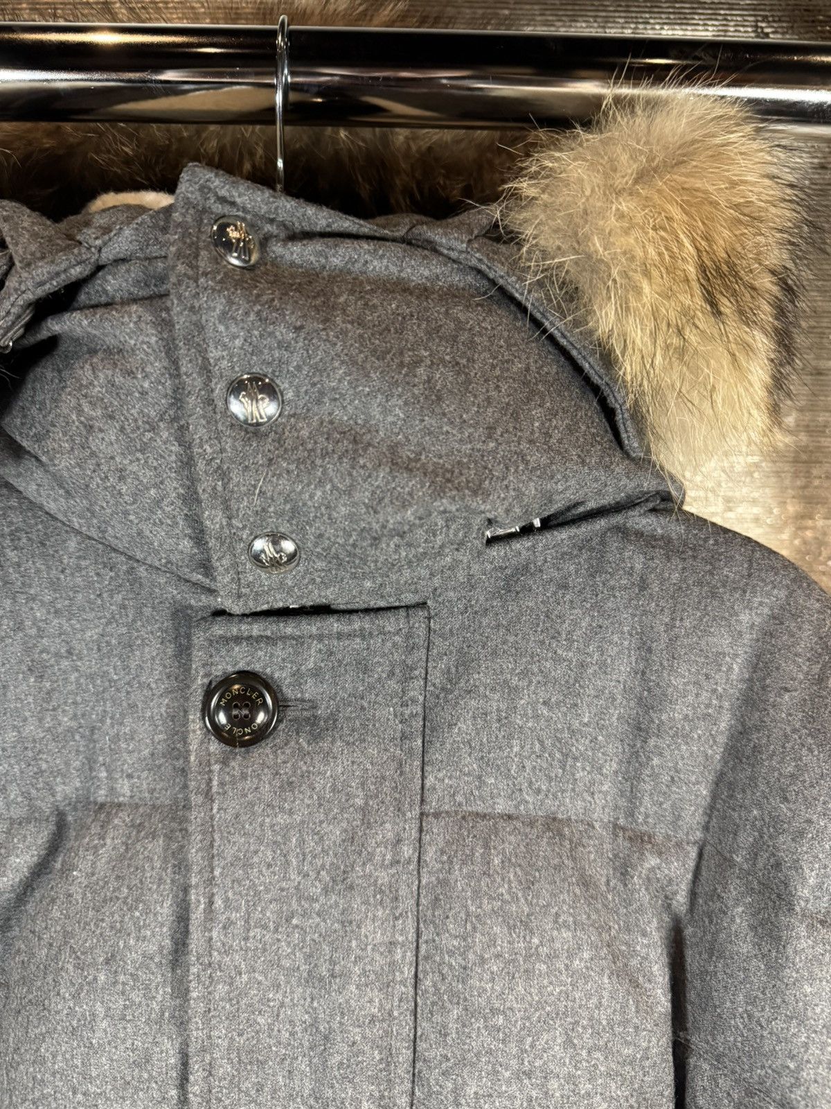 Moncler Moncler Vilaine Longline Fur-Trim Parka Size US XXL / EU 58 / 5 - 7 Thumbnail