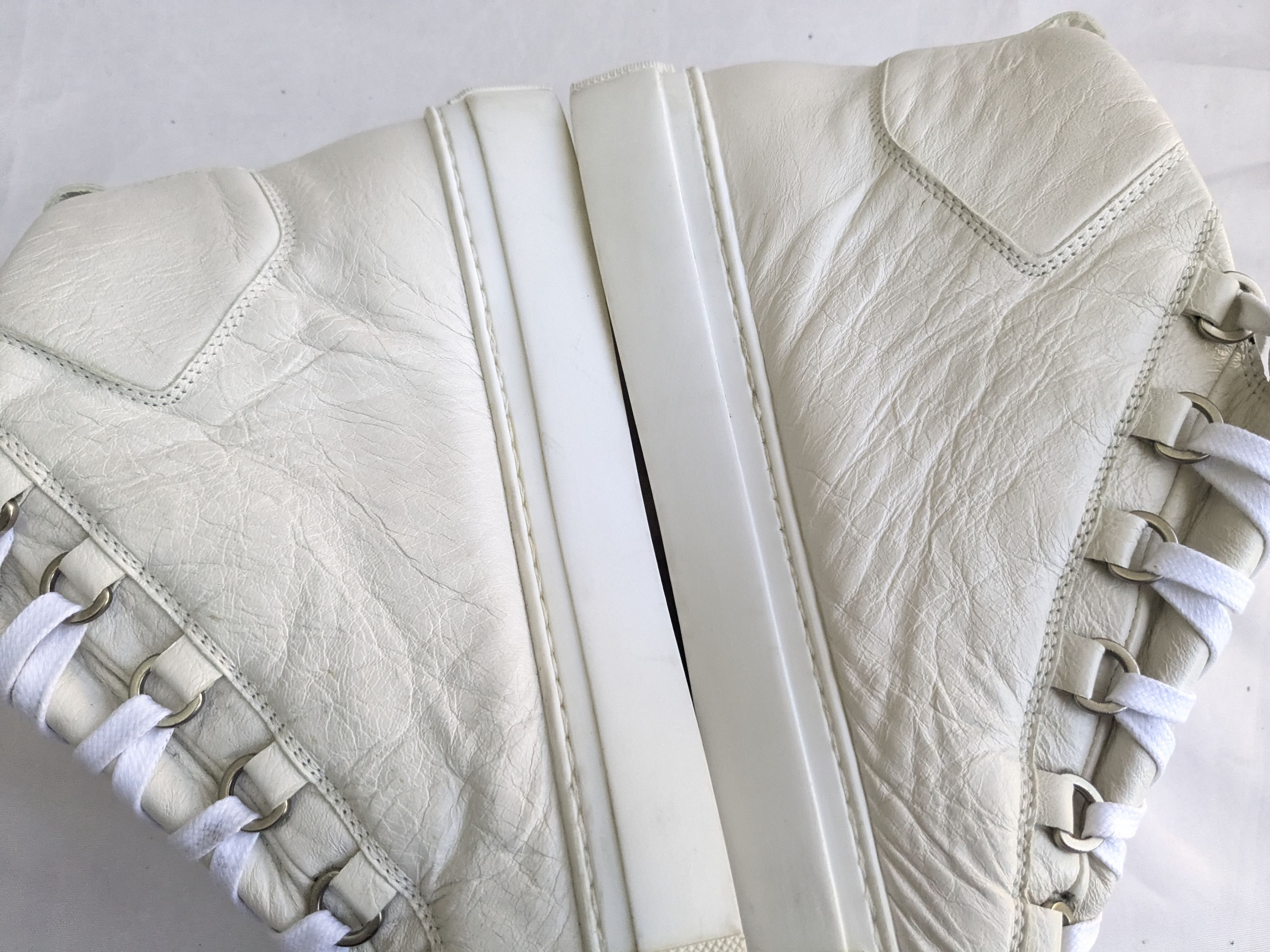 Balenciaga Balenciaga Arena White 10 Leather High Tops Lace Up Size US 10 / EU 43 - 7 Thumbnail