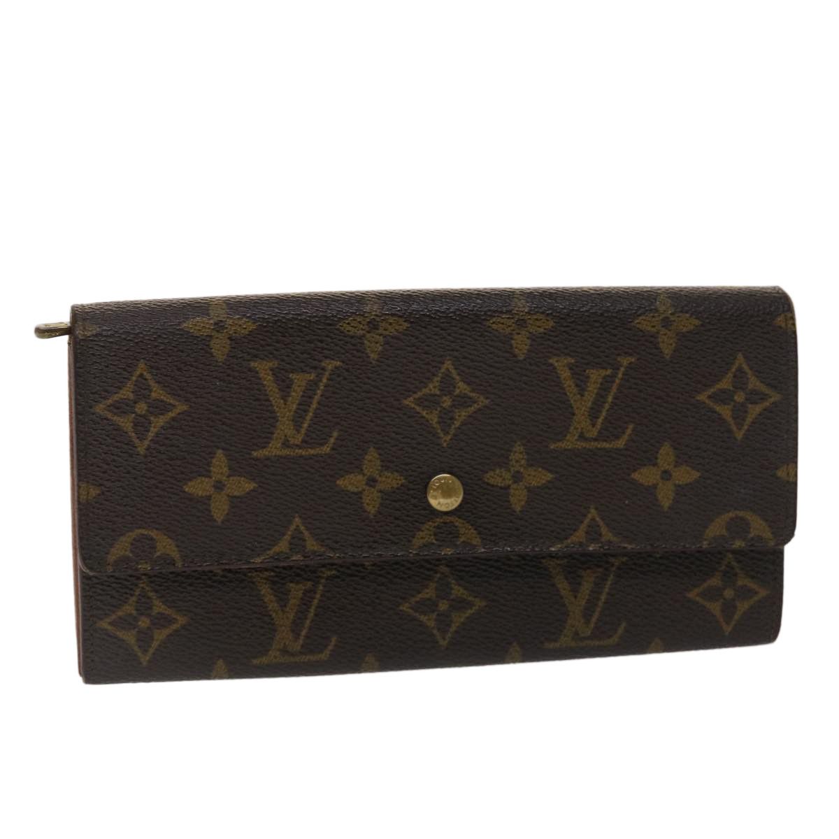 Louis Vuitton Pochette Porte Monnaie Credit Monogram Canvas M61725 Brown Wallet