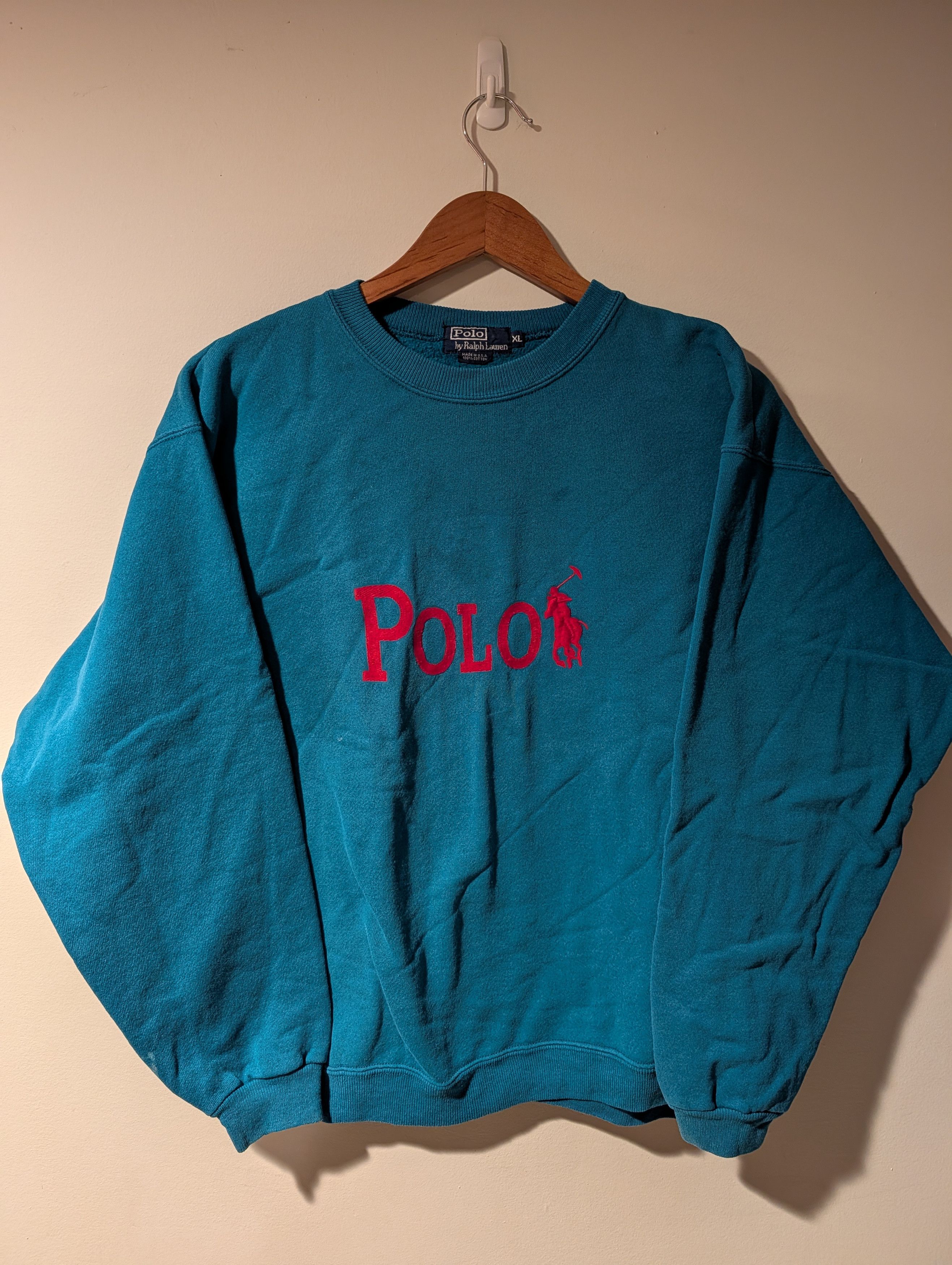 Polo Ralph Lauren Vtg Polo Ralph Lauren Sweatshirt Made USA 90s Streetwear Size US XL / EU 56 / 4 - 1 Thumbnail