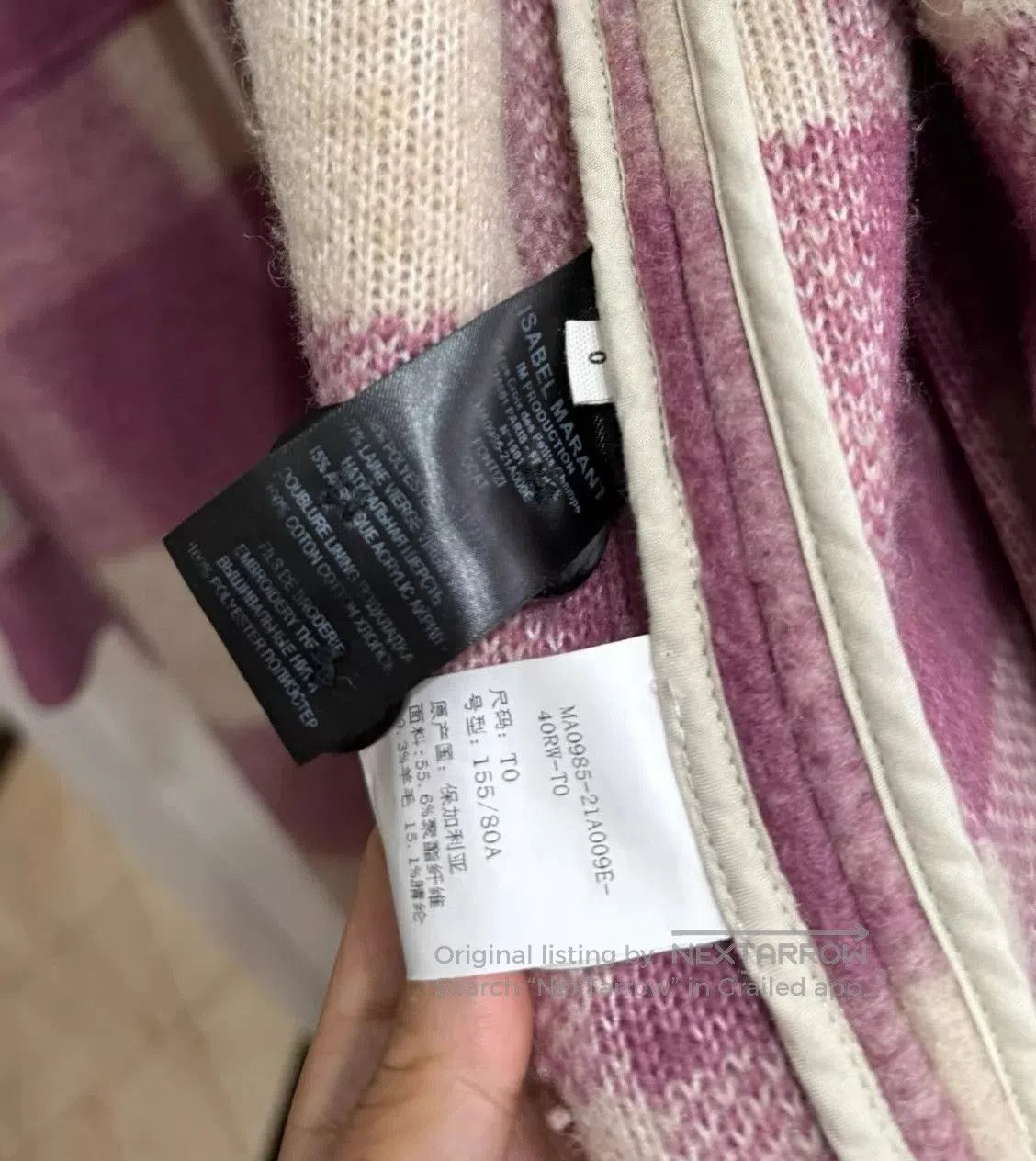 Isabel Marant Etoile Pink Checkered Long Coat Size XS. Size US XS / EU 42 / 0 - 4 Thumbnail