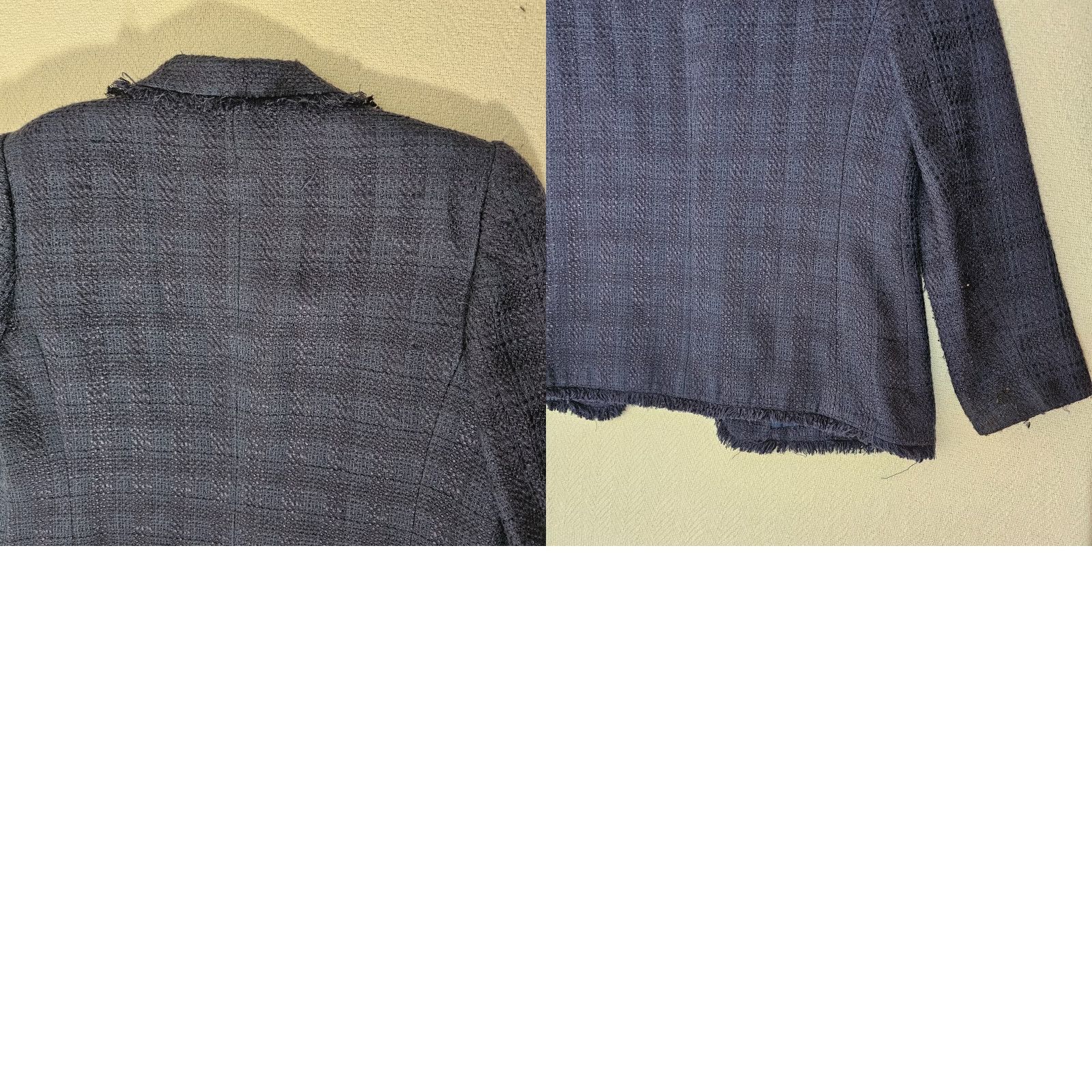 Vintage Alfred Dunner Blazer Women's 14 Blue Rose Accent Lightweight Lined Knit Size XL / US 12-14 / IT 48-50 - 9 Thumbnail