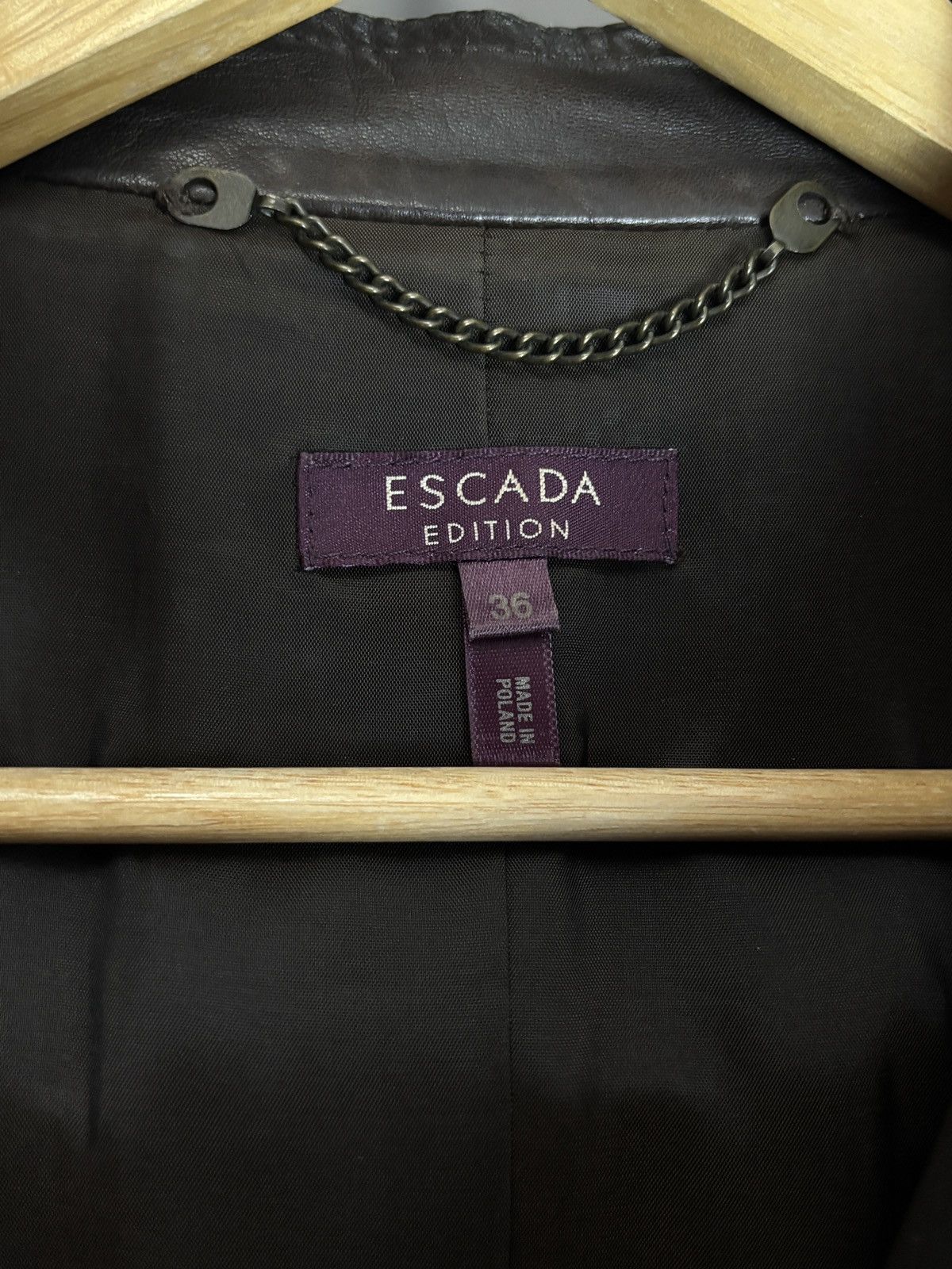 Escada Vintage Escada Luxury Brown Nappa Leather Coat Size S / US 4 / IT 40 - 11 Thumbnail