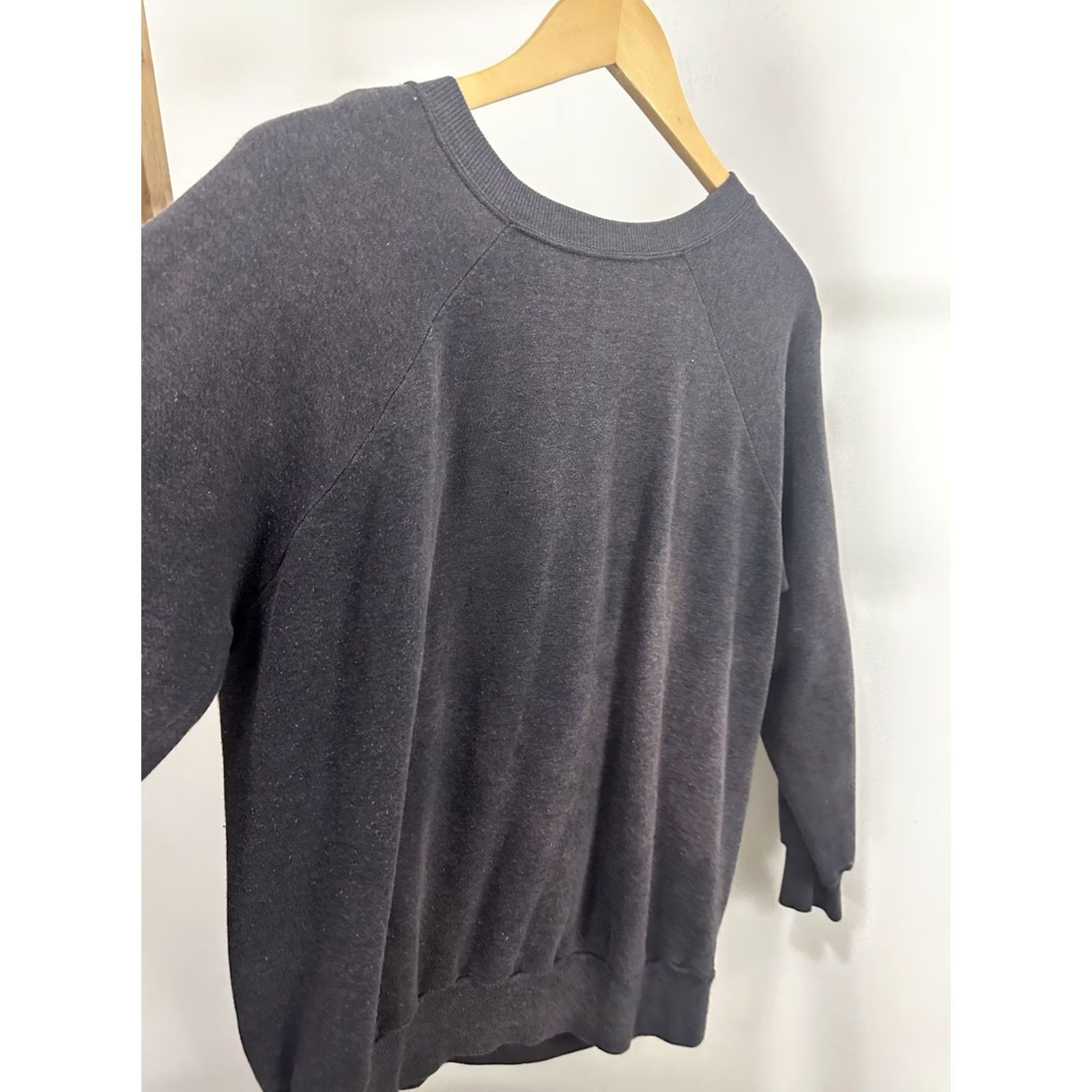 Vintage VTG 70s Appalachian State Mountaineer Sweatshirt L Charcoal Mens Pullover Sun Faded Flock Boxy Gradient Wear Size US L / EU 52-54 / 3 - 7 Thumbnail