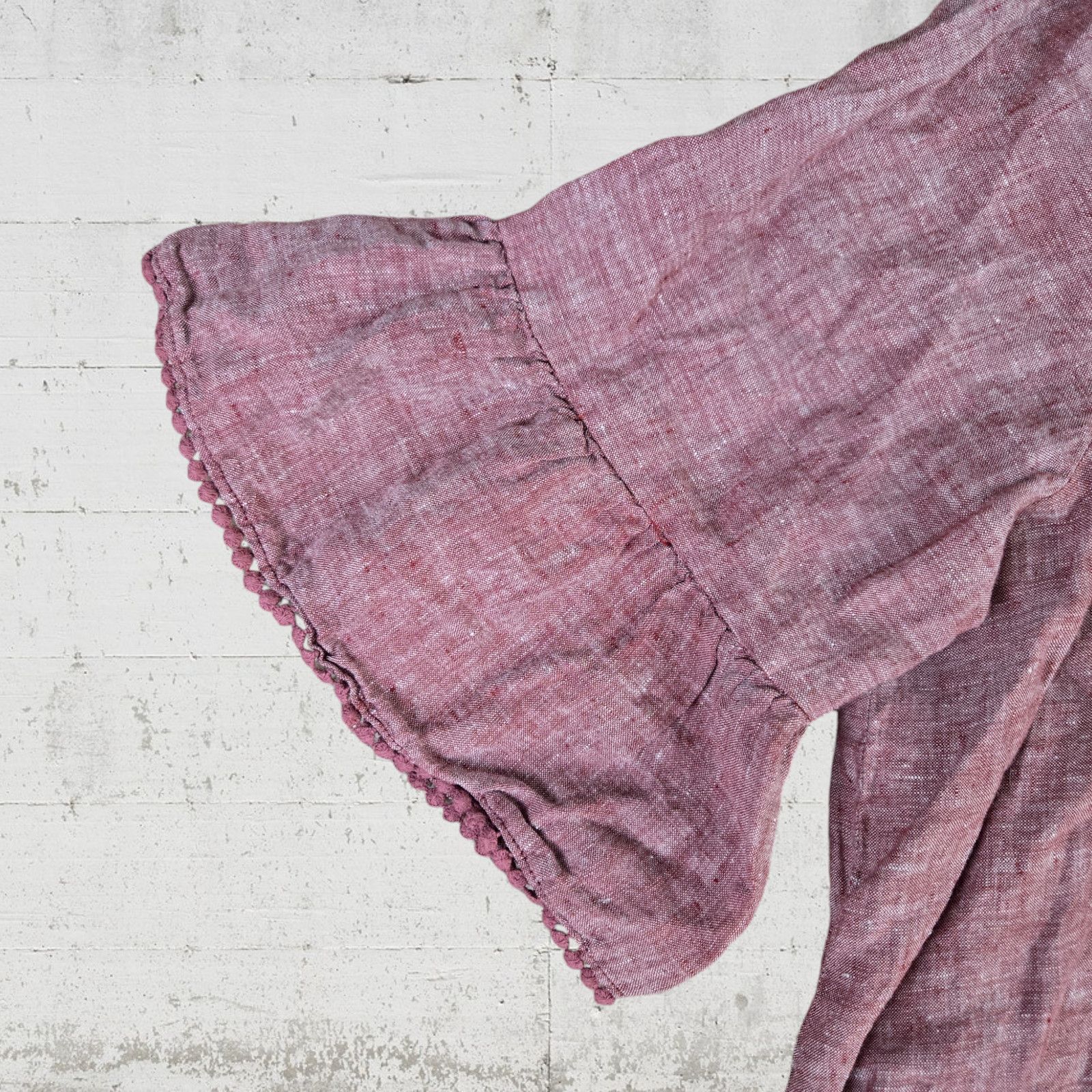 Other Tahari Washed Red Linen Peasant Blouse Size 2X Size XXL / US 16-18 / IT 52-54 - 7 Thumbnail