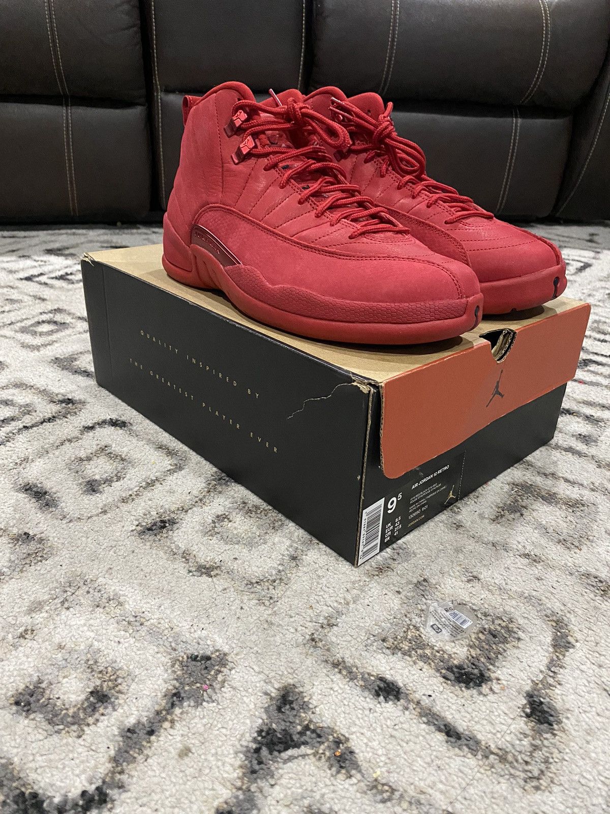 Jordan Brand Size 9.5 Jordan 12 Retro Gym Red 2018 USED Grailed