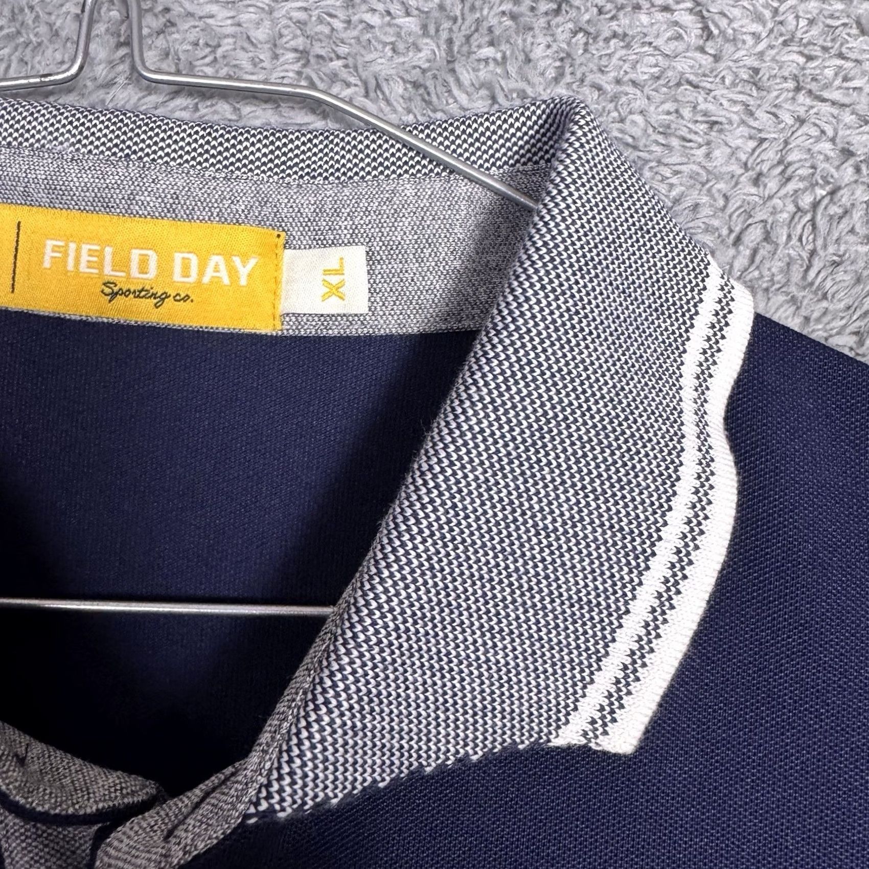 Vintage Field Day Sporting Co. Polo Shirt Men XL Pique Pima Cotton Notched Collar Blue Jersey Polo Shirt Regular Mens Size US XL / EU 56 / 4 - 4 Thumbnail