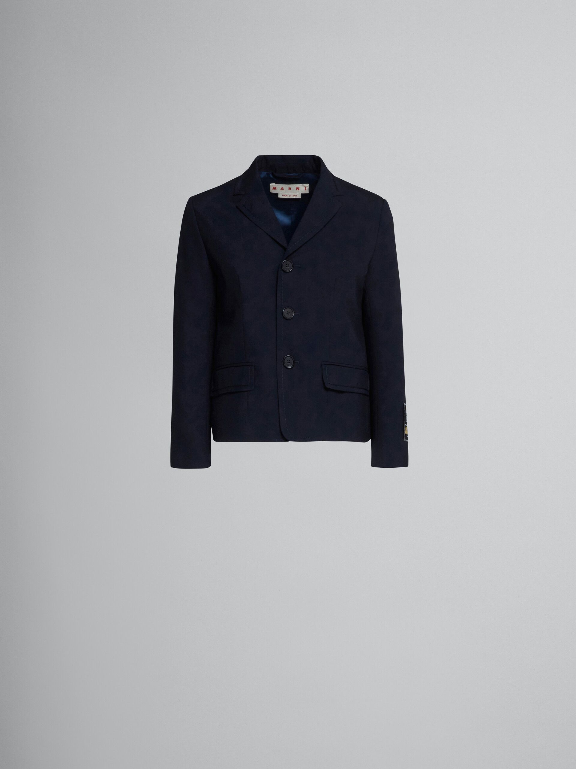 Marni o1w1db10125 Tropical Wool Jacket in Navy Blue Size L / US 10 / IT 46 - 1 Thumbnail