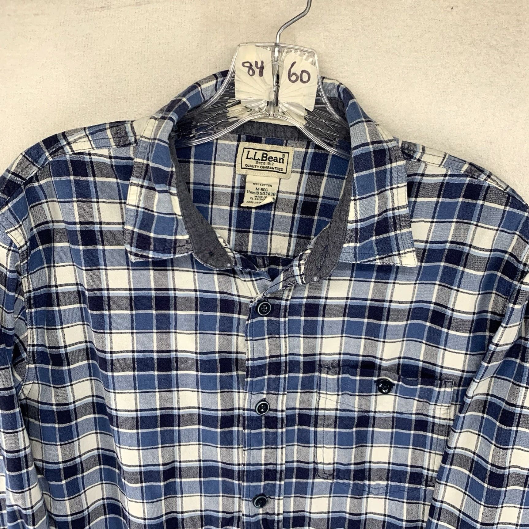 Vintage VINTAGE LL Bean Men's Shirt Medium Blue Plaid Button-Up Casual Winter Fall Slim Fit Size US M / EU 48-50 / 2 - 3 Thumbnail