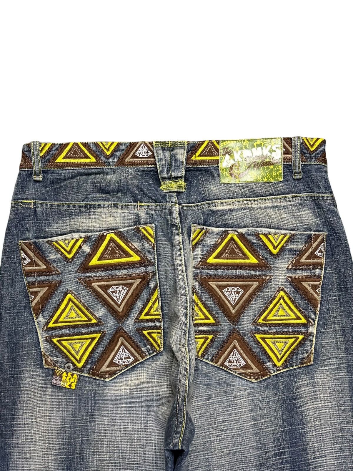Akademiks × Japanese Brand Vintage Akademiks Diamond Embroidered Wide Leg Baggy Jeans Size US 34 / EU 50 - 8 Thumbnail