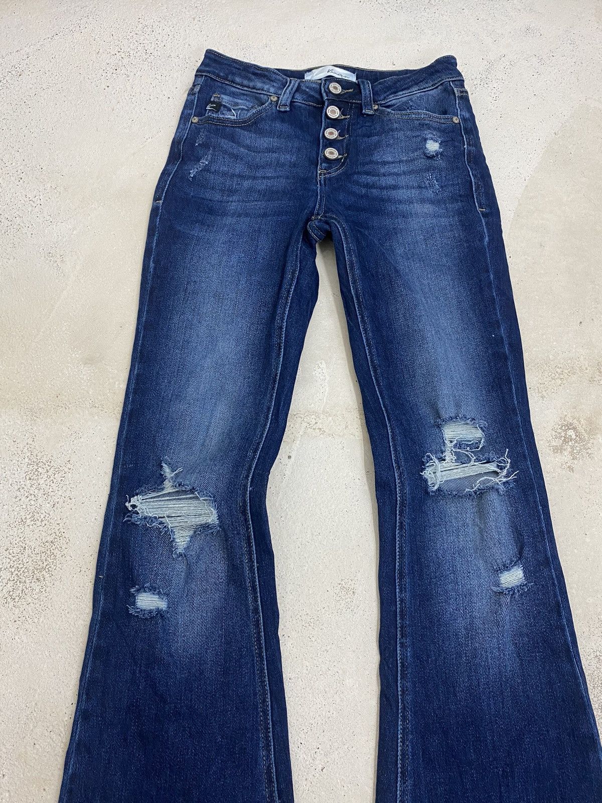Hysteric Glamour × Japanese Brand × Tornado Mart Vintage Bell Botton Kancan Distressed Washed Stretch Jean Size US 28 / EU 44 - 4 Thumbnail