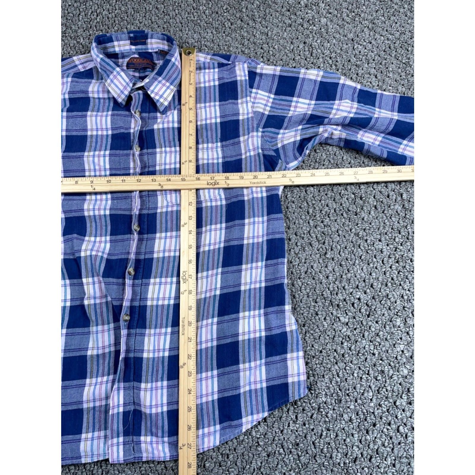 Vintage VTG Woodland Lightweight Flannel Shirt Adult Large Purple Plaid Grunge 90s Mens Regular Button-Up Cotton Shirt Size US L / EU 52-54 / 3 - 5 Thumbnail