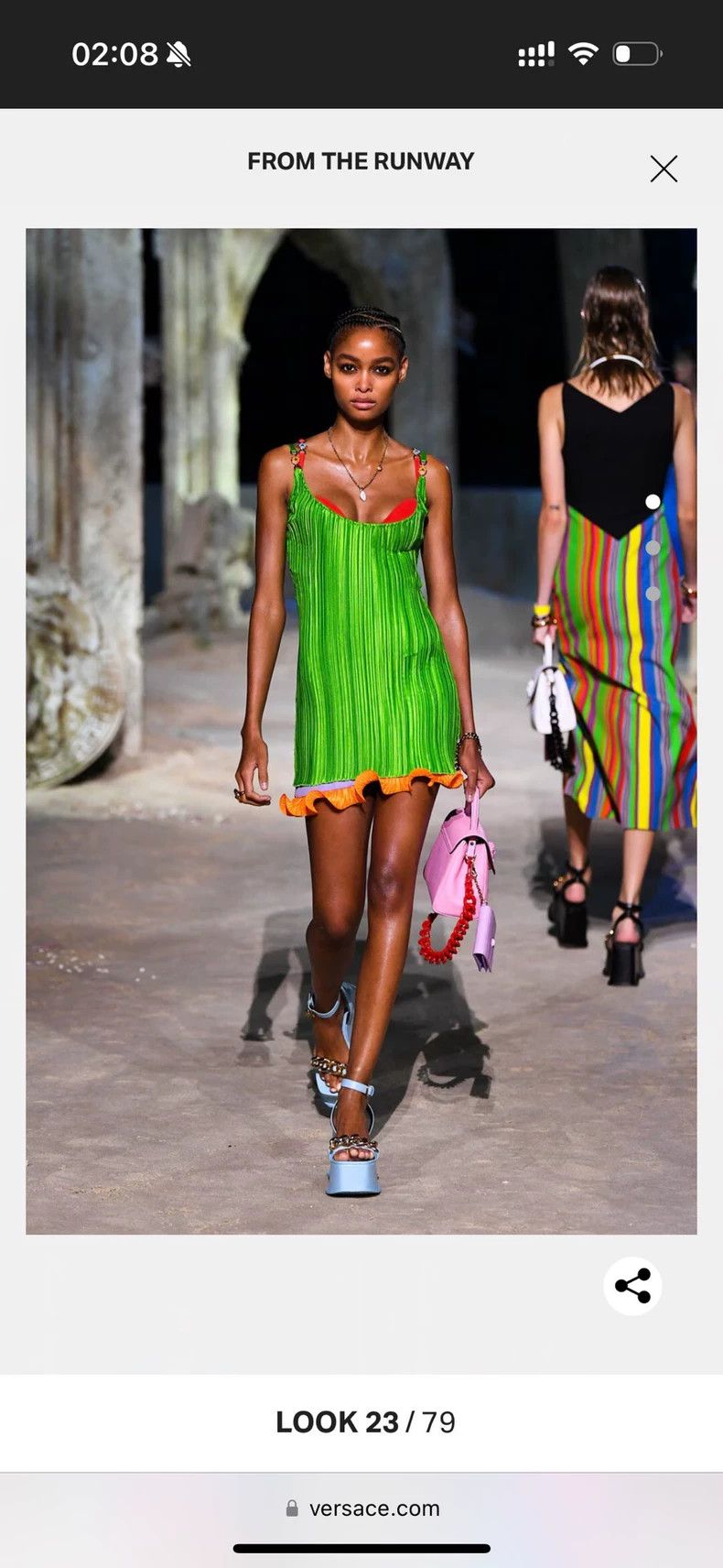 Versace Versace Resort series little green dress Size S / US 4 / IT 40 - 2 Thumbnail