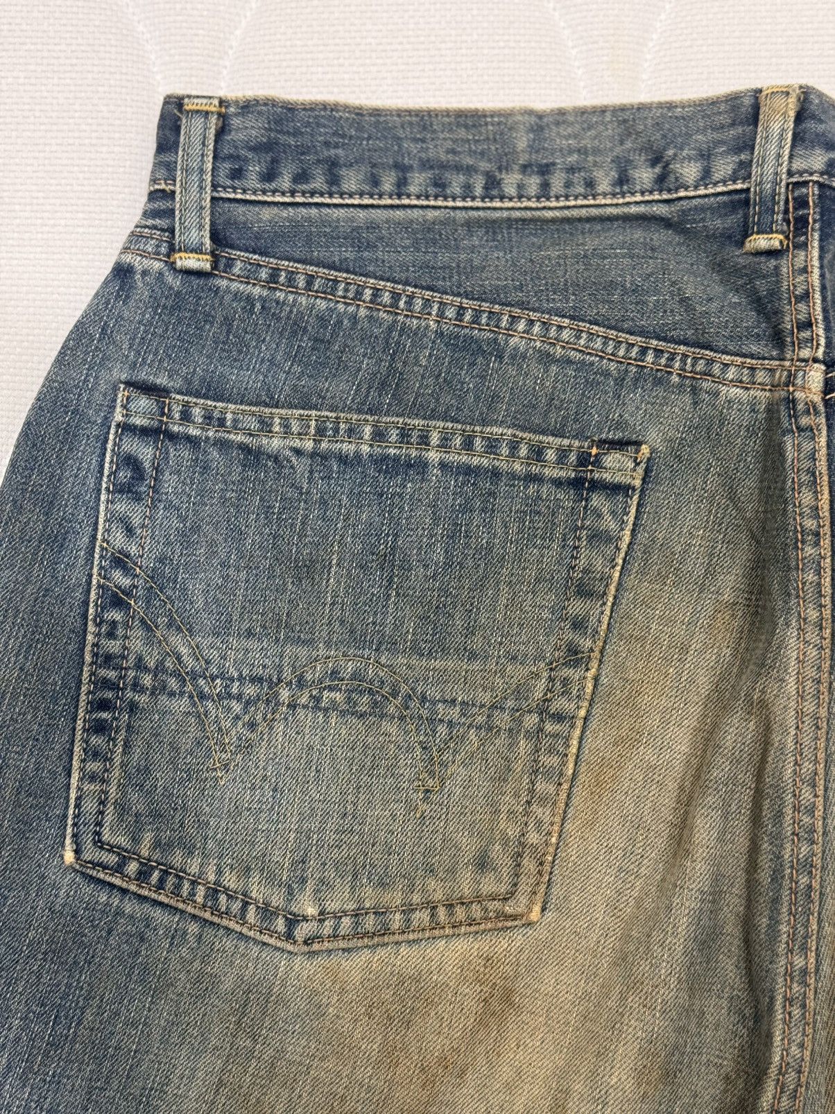Edwin Sales‼️Ditressed Rusty Vtg Edwin 505X Selvedge (AB-1002) Size US 34 / EU 50 - 15 Thumbnail