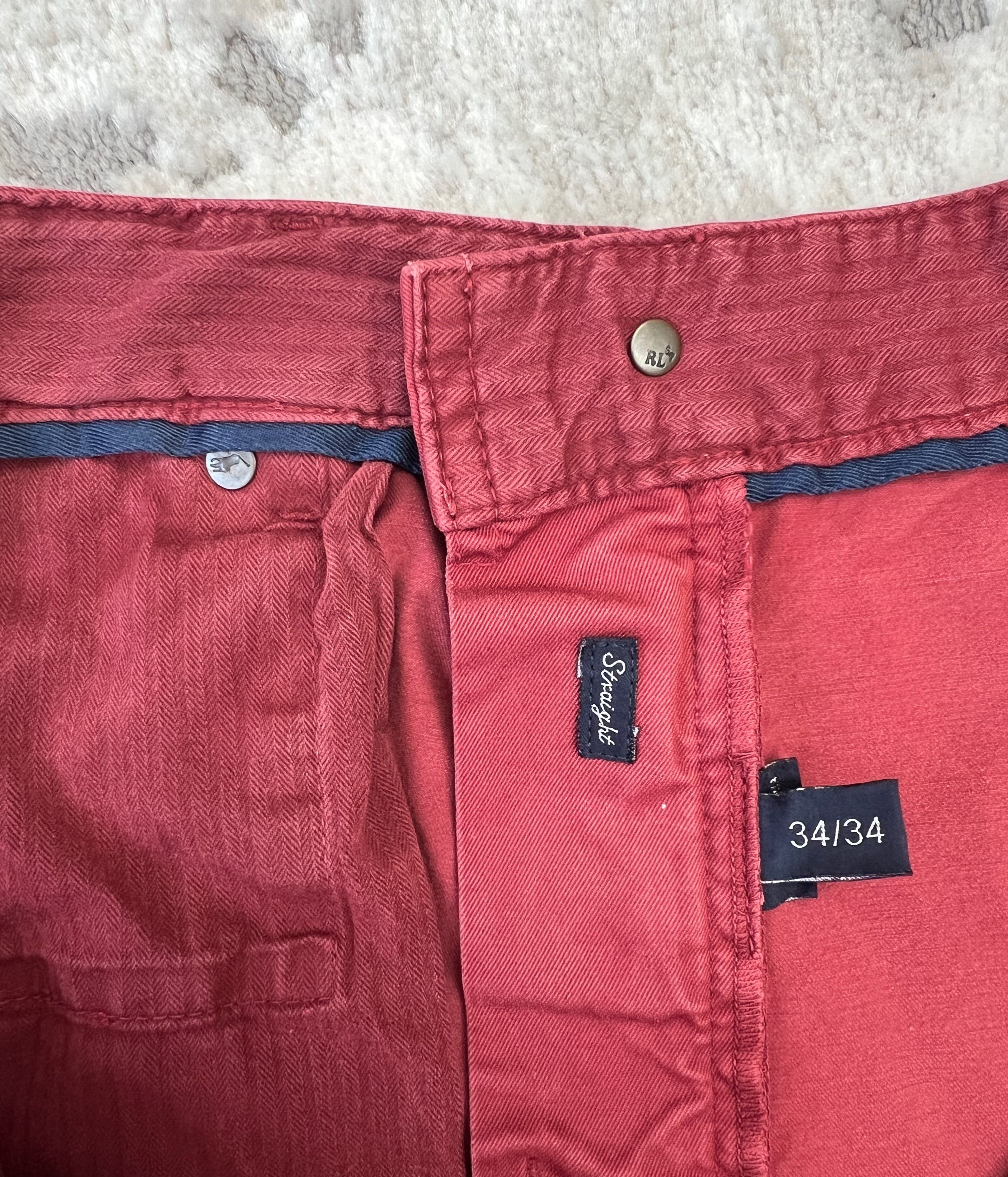 Polo Ralph Lauren × Ralph Lauren Polo Ralph Lauren Straight Burgundy Italian Fabrics Pants 34 Size US 34 / EU 50 - 17 Thumbnail