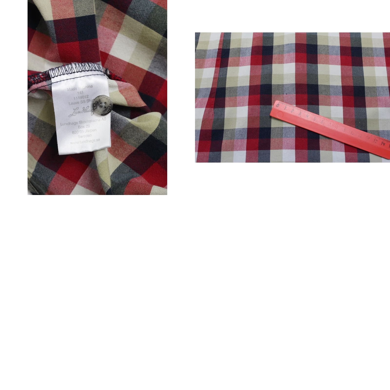 Vintage Lundhags Lauve SS Shirt Men LARGE Button-Up Spread Collar Check Multicoloured Short Sleeve Size US L / EU 52-54 / 3 - 8 Thumbnail