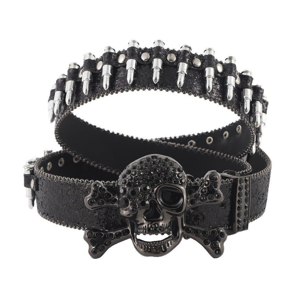 Designer Skull Future Vintage Belt Riveted Belts Menswear Accessories Size ONE SIZE - 3 Thumbnail
