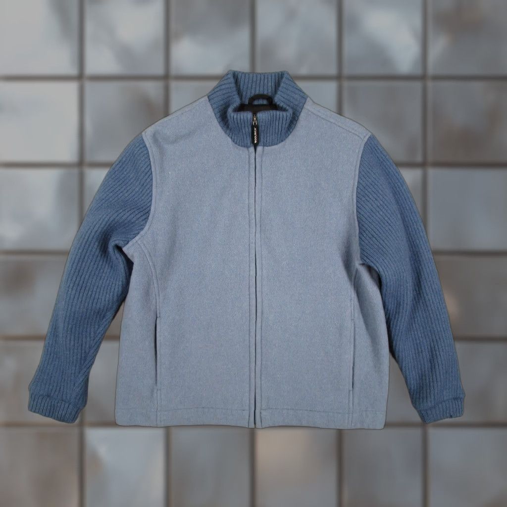 Vintage VINTAGE Woolrich Jacket Womens M Blue Haze Heather Full Zip Knit Wool 100% Short Hip-Length Casual Travel Outdoor Mens Womens Size M / US 6-8 / IT 42-44 - 1 Thumbnail
