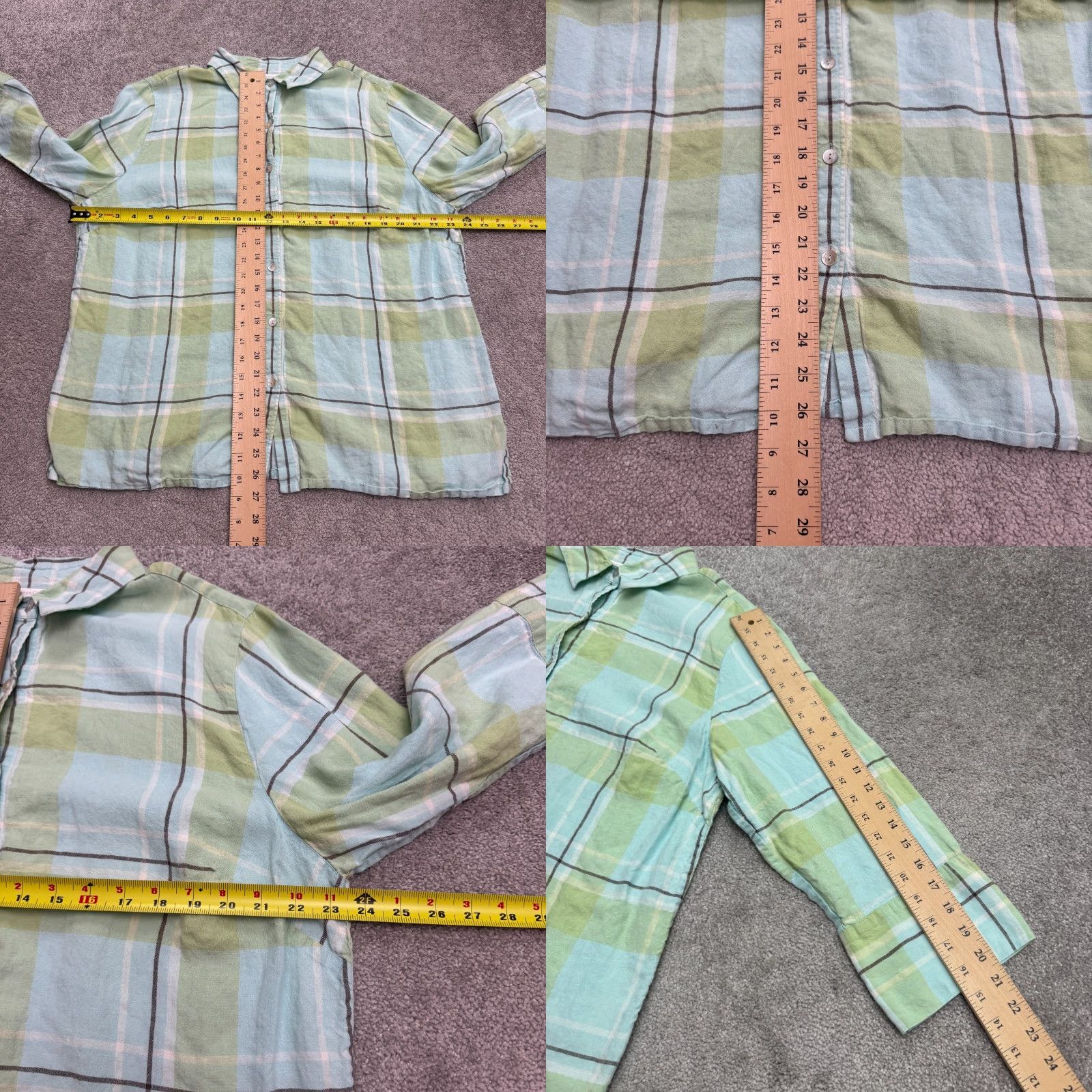Charter Club Charter Club Shirt Womens Plus 16W Linen Button-Up Plaid Multicolor Casual Top Size XXL / US 16-18 / IT 52-54 - 8 Thumbnail