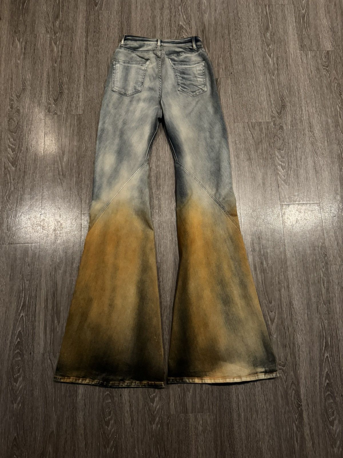 Rick Owens Rick Owens SAMPLE Sky Orange Degrade Bias Bootcut Jeans 31 Size US 31 - 2 Thumbnail