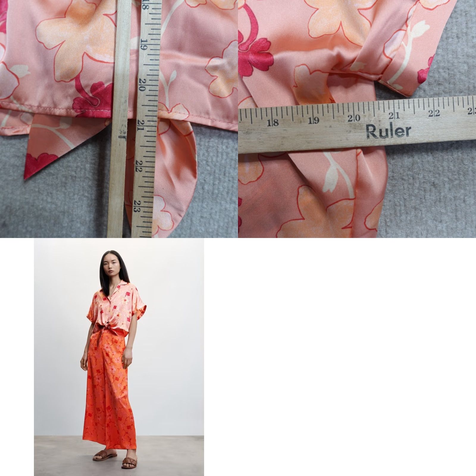 Mango MANGO Womens Top XL Pink Floral Satin Blouse MNG NEW Size XL / US 12-14 / IT 48-50 - 8 Thumbnail